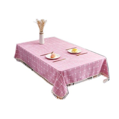 Luxury Decoration Home Textile Cotton Linen Rectangular Round Jacquard Table Cloth